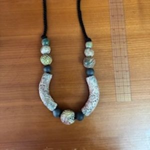 Ceramic Statement Asian Inspired  Necklace